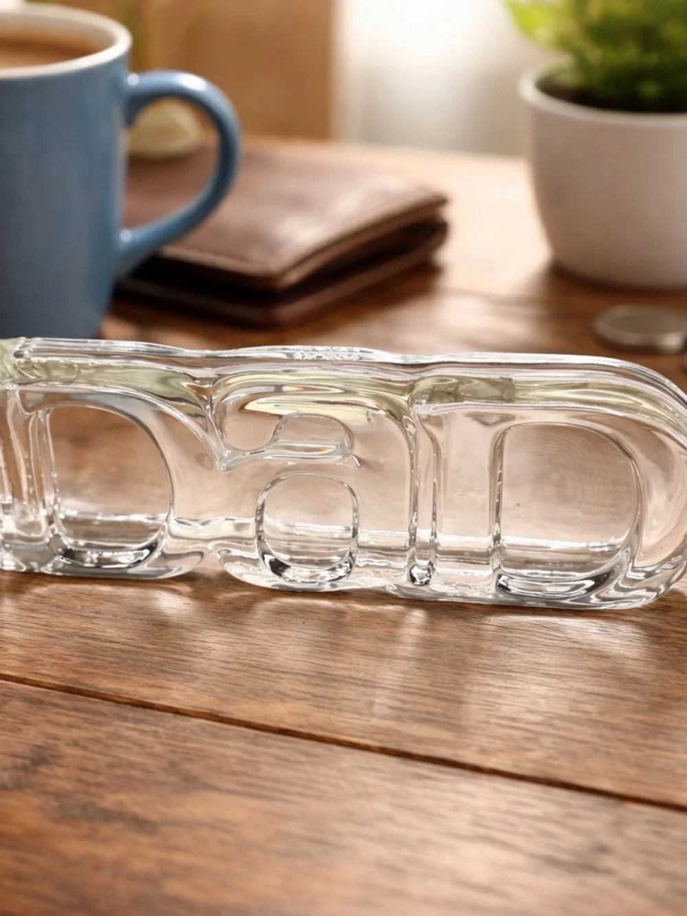 Clear Glass 'DAD' Decorative Accent